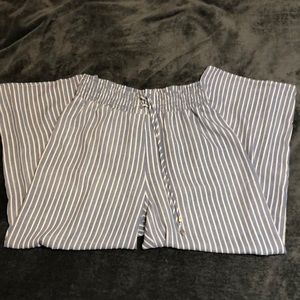 Striped wide leg lounging pants